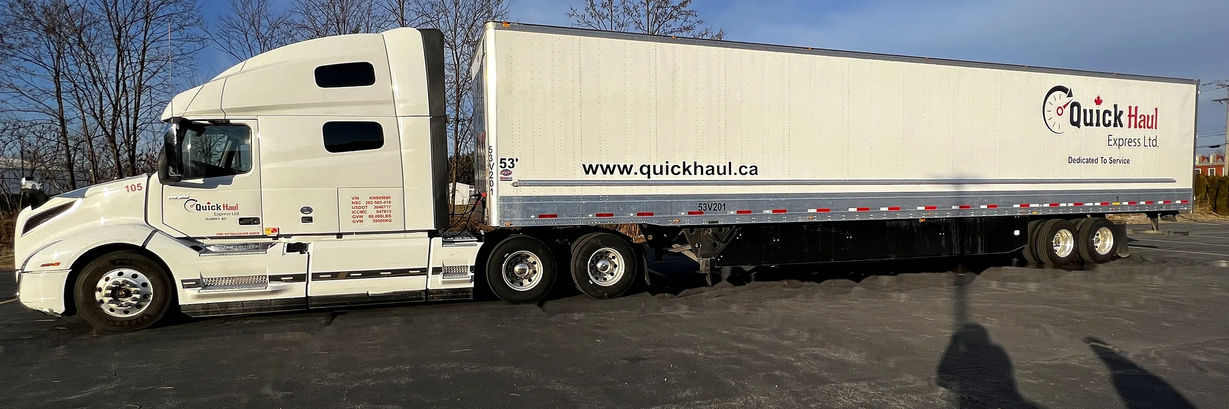 Quick Haul Volvo VNL and 53-foot dry van trailer